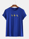 Mens Funny Banana Cartoon Print T-shirts - Blue