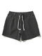 Men Cotton Breathable Pinstriped Moisture Absorption Gym Fitness Loose Mini Sport Shorts - Black