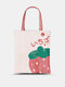 Women Canvas Cute Large Capacity Print Strawberry Pattern Handbag Tote - #01