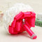22 Heads Roses Crystal Artificial Flower Home Wedding Bride Bouquet Party Decoration - Rose Red