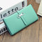 Stylish PU Leather Multi-slots Long Wallet Card Holder Purse For Women - Green