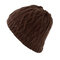 Mens Wool Velvet Knitted Hat Winter Thick Vintage Casual Ear Neck Warm Scarf Beanie Double Use - Coffee