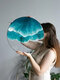 1 PC Round Acrylic Ocean Wave Home Decoration Wall Art Wall Hanging - #04