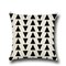 Cojín de almohada de lino con puntos de onda geométrica negra, geometría cruzada en blanco y negro sin núcleo Coche, funda de almohada para decoración del hogar - #9