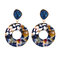 Boucles d'oreilles en résine motif bohème Drop Colorful Boucles d'oreilles en marbre pour femmes - 01