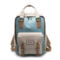 Women Canvas Casual Patchwork Large Capacity Backpack - Beige