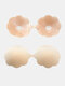 Women Front Closure Flower Shaped Strapless Non-Slip Gather Breathable Sticky Bra - Nude