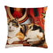خمر نمط القط الفارسي المطبوعة غطاء وسادة كتان المنزل أريكة ديكور فني مكتب رمي غطاء وسادة - #5