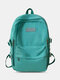 Preppy Soild Nylon Large Capacity Multi-pockets Splashproof Outdoor Travel Backpack - Green