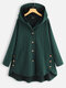 Casual Jacquard Pockets High Low Thin Loose Hooded Coat - Green