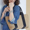 Women Straw String Bucket Bags Beach Bag Travel Bag Shoulder Bags Crossbody Bags - 01