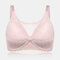 Maternity Lace Button Cotton Anti Sagging Wireless Nursing Bra - Pink