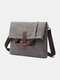 Vintage Canvas Solid Foldable Crossbody Bag Shoulder Bag Handbag - Dark Gray