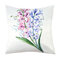 Imitation Silk Cushion Cover Green Leaf Flowers Waist Pillow Case Home Car Sofa Decor - #2