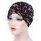 Womens Farmhouse Style Floral Cotton Beanie Hats Casual Flexible Caps Muslim Headband - #8