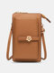 Casual Precision Suture 9 Cards Slots 6.8 Inch Phone Bag Touch Screen Simple Long Crossbody Bag - Brown