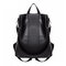Women Anti theft Leisure Large Capacity Travel Backpack Multi-function Soft Leather Shoulder Bag - Black