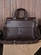 Men Multifunction Vintage PU Leather Cow Leather Patchwork Waterproof 14 Inch Laptop Bag Briefcases Handbag - 01
