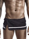 Mens Inside Net Briefs Sexy Towel Shorts Cotton Fleece Apron Design Loose Home Casual Boxer Shorts - Black