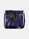 Women PU Leather Cat Pattern Printing 6.5 Inch Phone Bag Crossbody Bag - Blue