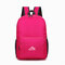 Nylon Folding Lightwight Backpack Shoulder Bag Outdoor Sports Bag - Rose Red