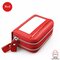 RFID Antimagnetic Genuine Leather 11 Colors 11 Card Slots Card Holder Purse - Red