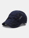 Men Mesh Hollow Out Solid Color Sunshade Breathable Forward Hat Beret Hat Flat Hat - Blue