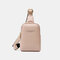 Women 4 Card Slots Solid Casual Chest Bag Crossbody Bag - Pink