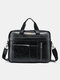 Vintage Business Versatile Pocket Zip Decor Multifunction Detachable Shoulder Bag Handbag - Black
