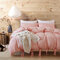 3pcs Bed Linen Solid Color Tape Bedding Set Butterfly Bowtie Duvet Cover Pillowcase Set Single Twin Queen King Size - Pink