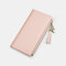 Women 11Card Slots Tassel Detachable 6.3'' phone Zipper Long Wallet - Pink