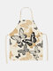 Butterfly Pattern Cleaning Colorful Aprons Home Cooking Kitchen Apron Cook Wear Cotton Linen Adult Bibs - #28