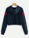 Color Matching Hooded Sweater - Photo Color