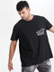Plus Size Mens Line Drawing Bull Chest Print Fashion Short Sleeve T-Shirts - Black