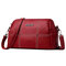 Women Solid Stitching Crossbody Bag Mummy Bag Faux Leather Shoulder Bag - Red