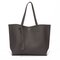Women PU Leather Solid Casual Tassel Handbag Simple Shopping Shoulder Bag - Dark Gray