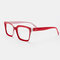 Women Men 5-Color Thick Frame Cat-eye Box Reading Glasses - Red