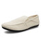 Men Casual Breathable Driving Shoes  - Beige