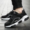 Men Breathable Casual Large Size Sports Shoes - Black