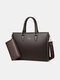 Men Vintage Multifunction Waterproof Laptop Bags Briefcases Shoulder Bag Handbag - Brown