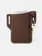 Men EDC Genuine Leather Retro 6.5 inch Phone Keychain Bag Belt Sheath - Brown