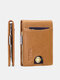 Men Genuine Leather Vintage RFID Slim Bi-fold Wallet Casual Easy to Carry Light Weight Credit Card Holder - Khaki