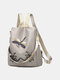 حقيبة ظهر نسائية متعددة الحمل على الطراز الصيني مطرزة كبيرة سعة كاليكو حقيبة كروس بودي - الكاكي
