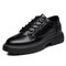 Men British Style Comfy Wearable Black Platform Business Casual Shoes - Black