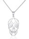 Trendy Simple Hollow Skull-shaped Pendant Stainless Steel Titanium Steel Necklace - Silver