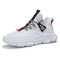 Men Fashion Knitted Fabric Breathable Sport Casaul Running Sneakers - White