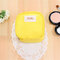 Bonbonfarben Baumwolle Leinen Kosmetiktasche Organizer mit Reißverschluss Taschen Tragbarer Aufbewahrungsbehälter - Gelb