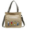 Small Fresh Art Casual Shoulder Bag Cute Wild Canvas Bag Female Slung Ins Large Capacity Student Portable - Khaki