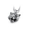 Punk Geometric Stereoscopic Tiger Pendant Necklace Titanium Steel Men's Necklace Vintage Jewelry - Silver