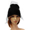 Women Girls Retro Dress Hat Mesh Net Veil Knitting Beanie Hats - Black